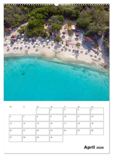 Produktbild: Curacao - Terminplaner (Wandkalender 2026 DIN A2 hoch), CALVENDO Monatskalender