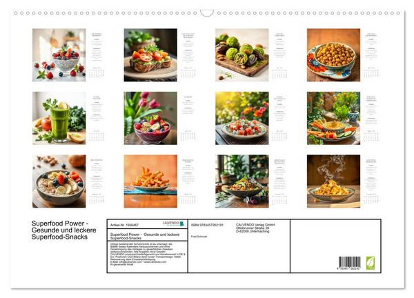Produktbild: Superfood Power - Gesunde und leckere Superfood-Snacks (Wandkalender 2026 DIN A2 quer), CALVENDO Monatskalender