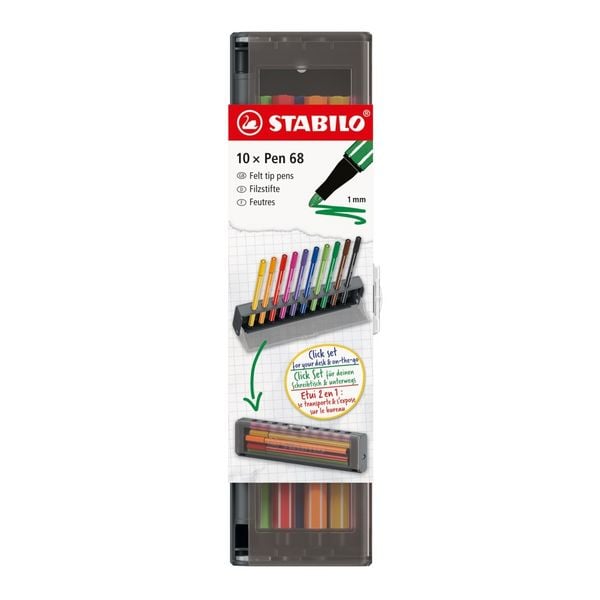 Produktbild: STABILO Filzstift Pen 68, 10er Click Set