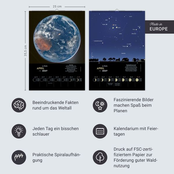 Produktbild: KOSMOS Himmelsjahr Wochen-Kulturkalender 2027 - Der Wandkalender f&uuml;r jede Woche
