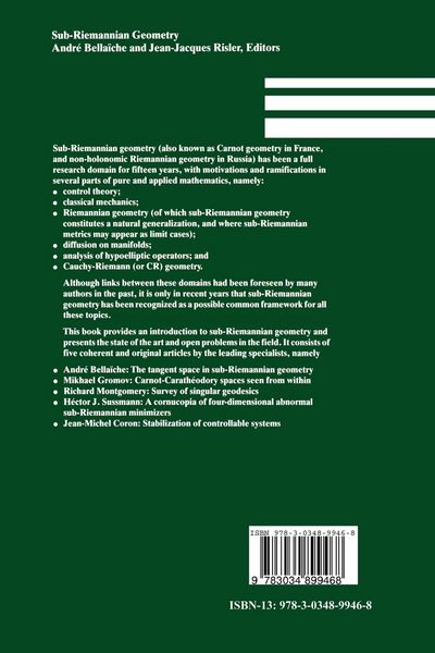 Produktbild: Sub-Riemannian Geometry