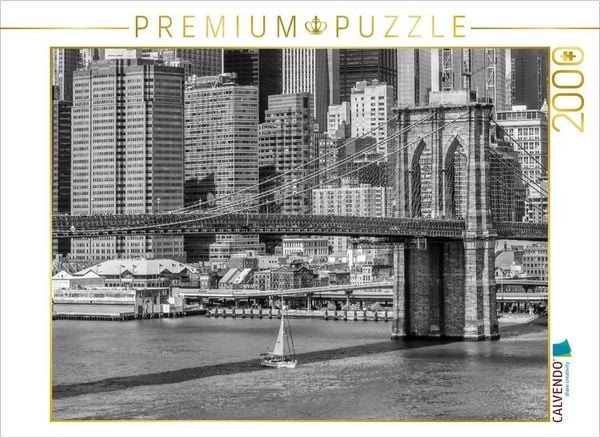 CALVENDO Puzzle NEW YORK CITY Brooklyn Bridge & Manhattan Skyline | 2000 Teile Lege-Größe 90x67cm Foto-Puzzle für glückliche Stunden