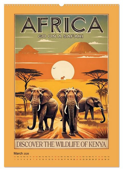 Produktbild: World Travel Posters - Nostalgic Trip Around the Globe (Wall Calendar 2026 DIN A2 portrait), CALVENDO 12 Month Wall Calendar