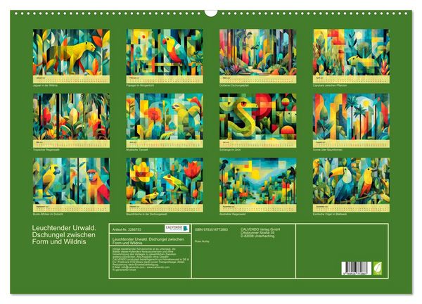 Produktbild: Leuchtender Urwald. Dschungel zwischen Form und Wildnis (Wandkalender 2027 DIN A2 quer), CALVENDO Monatskalender