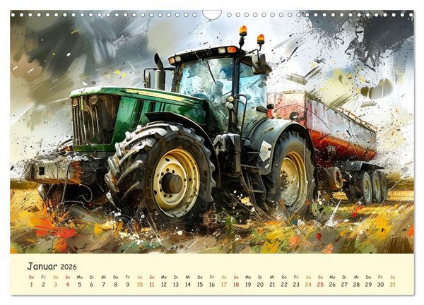 Produktbild: Traktoren - tolle Momente (Wandkalender 2026 DIN A3 quer), CALVENDO Monatskalender