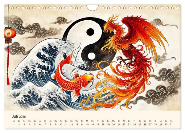 Produktbild: Yin und Yang der Wesen - Asiatische Mythen im Gleichgewicht (Wandkalender 2026 DIN A4 quer), CALVENDO Monatskalender