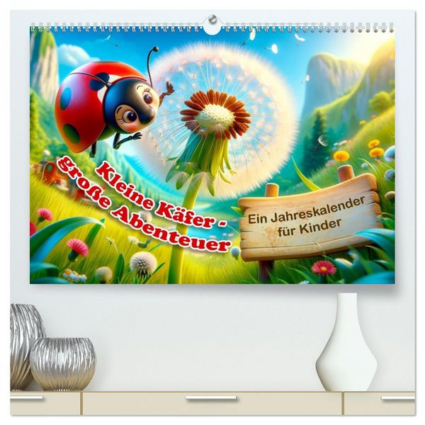 Produktbild: Kleine K&auml;fer, gro&szlig;e Abenteuer: Ein Jahreskalender f&uuml;r Kinder (hochwertiger Premium Wandkalender 2026 DIN A2 quer), Kunstdruck in Hochglanz