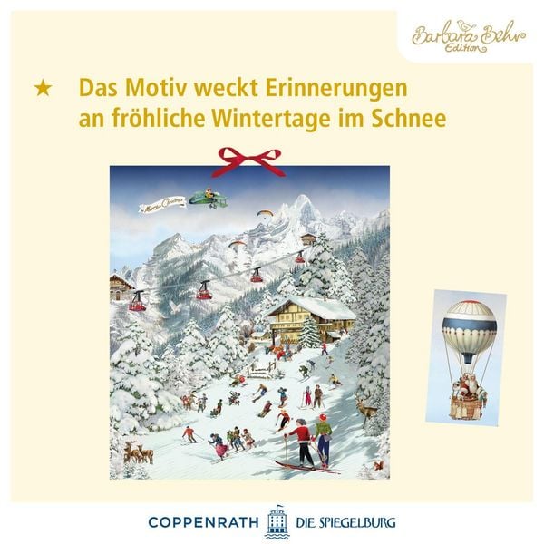 Produktbild: Wand-Adventskalender &ndash; Fr&ouml;hliche Skifreizeit in den Bergen