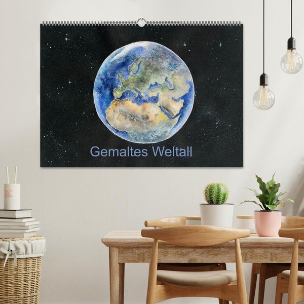 Produktbild: Gemaltes Weltall (Wandkalender 2026 DIN A2 quer), CALVENDO Monatskalender