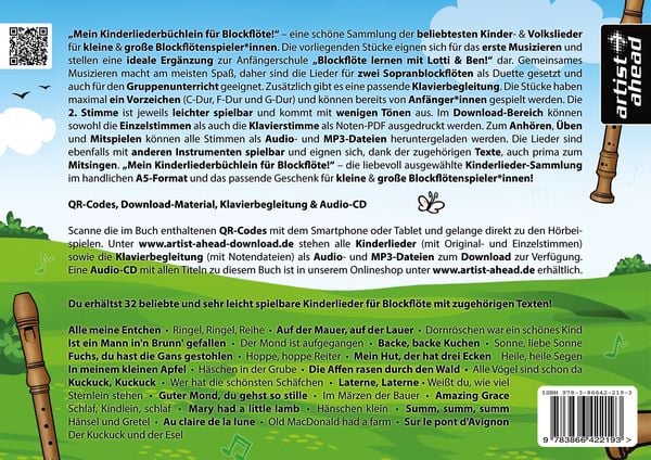 Produktbild: Mein Kinderliederb&uuml;chlein f&uuml;r Blockfl&ouml;te!