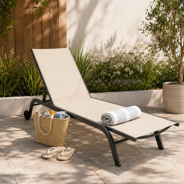 Produktbild: Sonnenliege Liegestuhl Gartenliege Rollen Sonlas