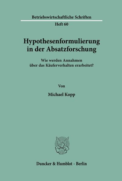 Produktbild: Hypothesenformulierung in der Absatzforschung.