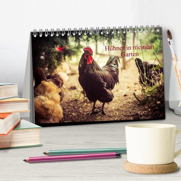 Produktbild: H&uuml;hner in meinem Garten (Tischkalender 2026 DIN A5 quer), CALVENDO Monatskalender