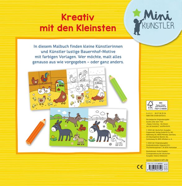 Produktbild: Mein kunterbuntes Bauernhof-Malbuch (Mini-K&uuml;nstler)