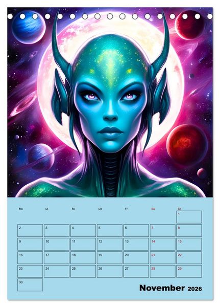 Produktbild: Galaktische Begegnungen (Tischkalender 2026 DIN A5 hoch), CALVENDO Monatskalender