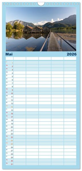Produktbild: Familienplaner 2026 - Seen in &Ouml;sterreich mit 5 Spalten (Wandkalender, 21 x 45 cm) CALVENDO