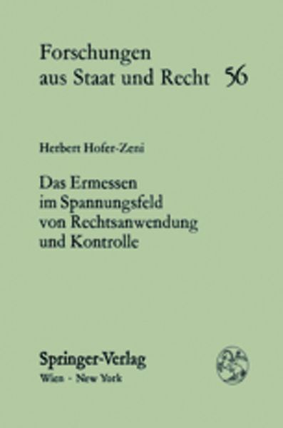 Produktbild: Das Ermessen im Spannungsfeld von Rechtsanwendung und Kontrolle