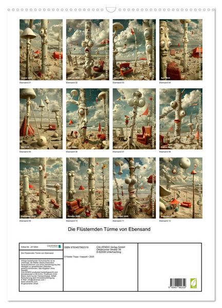 Produktbild: Die Fl&uuml;sternden T&uuml;rme von Ebensand (Wandkalender 2026 DIN A2 hoch), CALVENDO Monatskalender