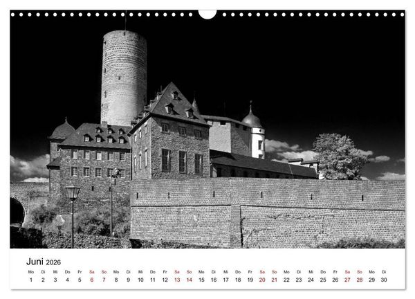 Produktbild: Burgen in schwarzwei&szlig; - Wie aus alten Zeiten (Wandkalender 2026 DIN A3 quer), CALVENDO Monatskalender