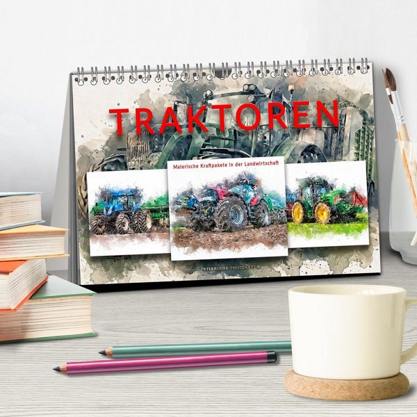 Produktbild: Traktoren - malerische Kraftpakete in der Landwirtschaft (Tischkalender 2026 DIN A5 quer), CALVENDO Monatskalender