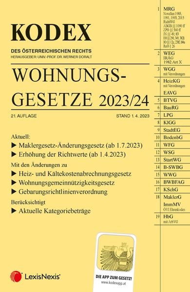 Produktbild: KODEX Wohnungsgesetze 2023/24 - inkl. App