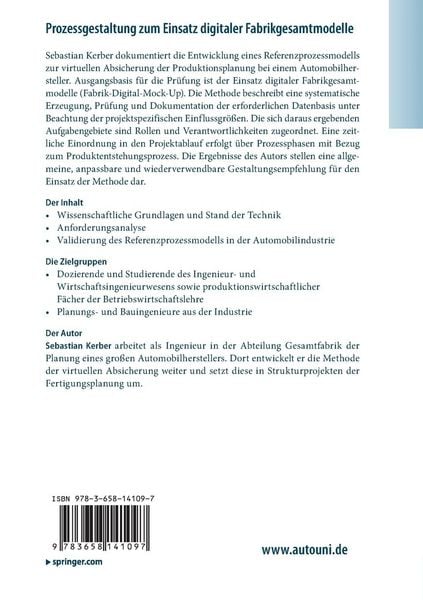 Produktbild: Prozessgestaltung zum Einsatz digitaler Fabrikgesamtmodelle