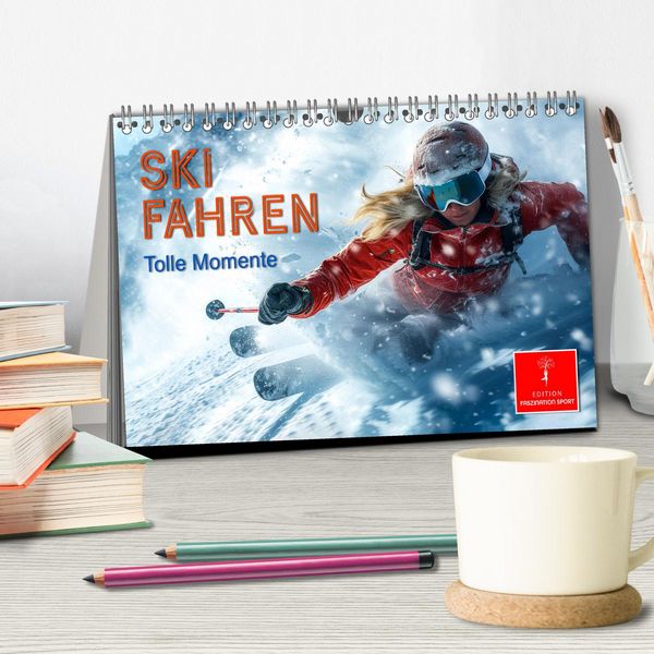 Produktbild: Skifahren - tolle Momente (Tischkalender 2026 DIN A5 quer), CALVENDO Monatskalender