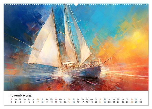 Produktbild: Sc&egrave;nes &eacute;piques de voiliers (Calendrier mural 2026 DIN A2 vertical) calendrier de bureau