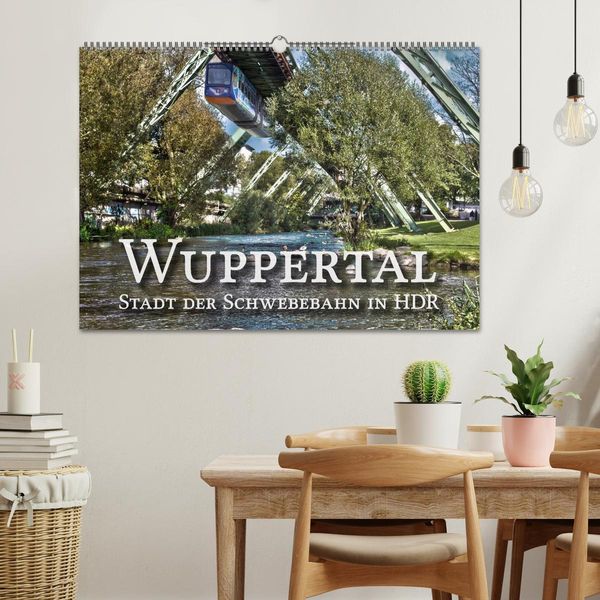 Produktbild: Wuppertal - Stadt der Schwebebahn in HDR (Wandkalender 2026 DIN A2 quer), CALVENDO Monatskalender