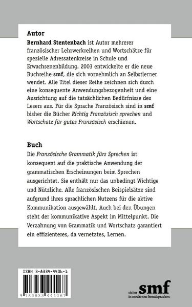 Produktbild: Franz&ouml;sische Grammatik f&uuml;rs Sprechen
