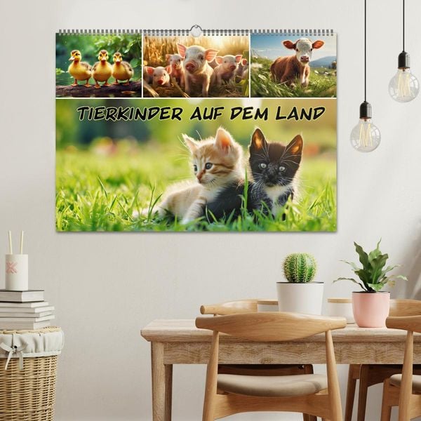 Produktbild: Tierkinder auf dem Land (Wandkalender 2026 DIN A2 quer), CALVENDO Monatskalender