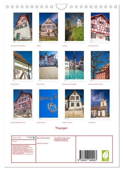 Produktbild: Thayngen (Wandkalender 2026 DIN A4 hoch), CALVENDO Monatskalender