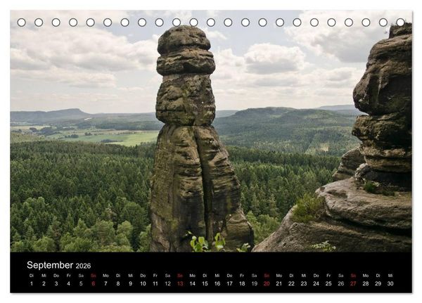 Produktbild: Die s&auml;chsische Schweiz 2026 (Tischkalender 2026 DIN A5 quer), CALVENDO Monatskalender