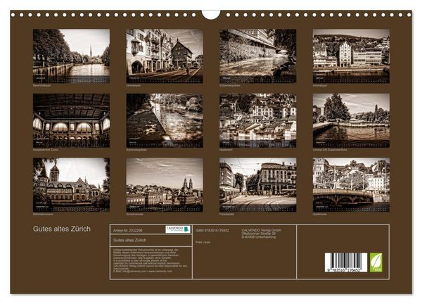Produktbild: Gutes altes Z&uuml;rich (Wandkalender 2026 DIN A3 quer), CALVENDO Monatskalender