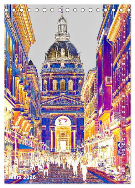 Produktbild: Budapest - K&uuml;nstlerische Fotografie (Tischkalender 2026 DIN A5 hoch), CALVENDO Monatskalender