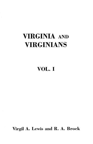 Produktbild: Virginia and Virginians, 1606-1888. in Two Volumes. Volume I