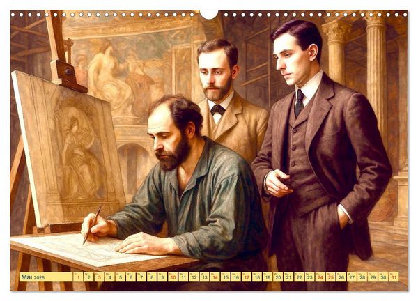 Produktbild: Gustav Klimt. Sein Leben, seine Kunstwerke (Wandkalender 2026 DIN A3 quer), CALVENDO Monatskalender