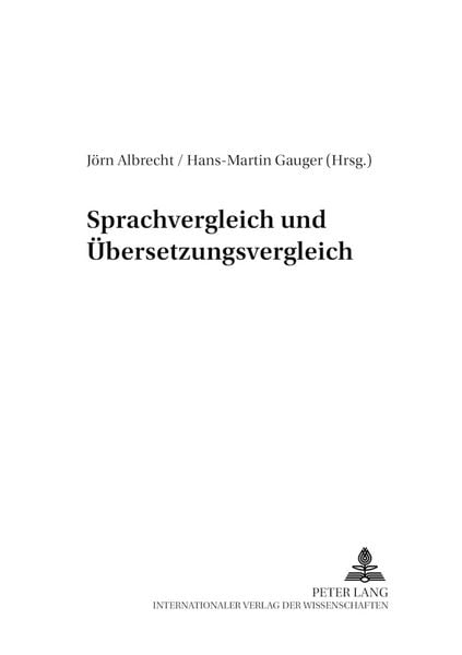 Produktbild: Sprachvergleich und &Uuml;bersetzungsvergleich