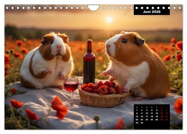 Produktbild: Meerschweinchen mal anders! (Wandkalender 2026 DIN A4 quer), CALVENDO Monatskalender