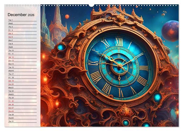 Produktbild: The abstract world of timepiece (High Quality Premium Wall Calendar 2026 DIN A2 landscape),CALVENDO 12 Month Wall Calendar
