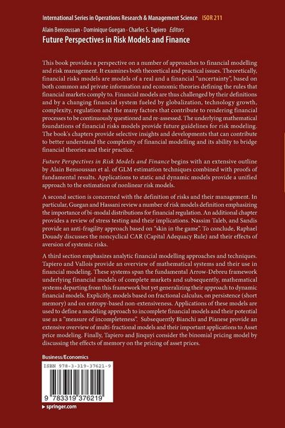 Produktbild: Future Perspectives in Risk Models and Finance