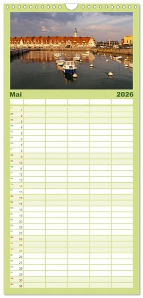 Produktbild: Familienplaner 2026 - Frankreich - Calais und die Opalk&uuml;ste mit 5 Spalten (Wandkalender, 21 x 45 cm) CALVENDO