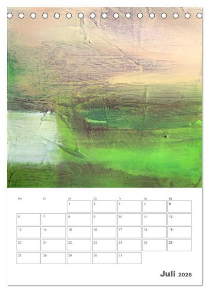 Produktbild: Farbliche Stille - Ein Jahr der inneren Ruhe mit abstrakten Farbspielen (Tischkalender 2026 DIN A5 hoch), CALVENDO Monatskalender