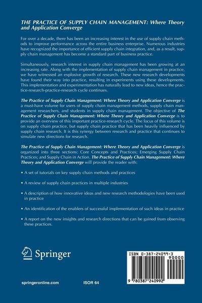 Produktbild: The Practice of Supply Chain Management: Where Theory and Application Converge