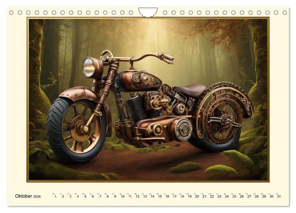 Produktbild: Motorr&auml;der im Steampunk-Style (Wandkalender 2026 DIN A4 quer), CALVENDO Monatskalender