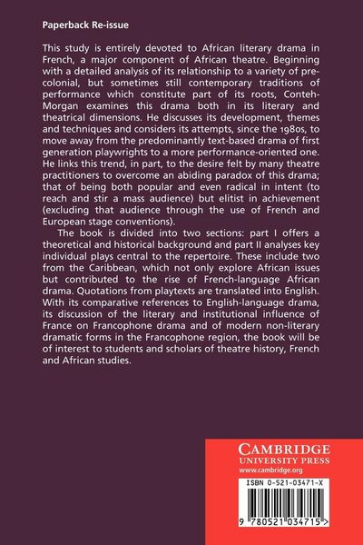 Produktbild: Theatre and Drama in Francophone Africa