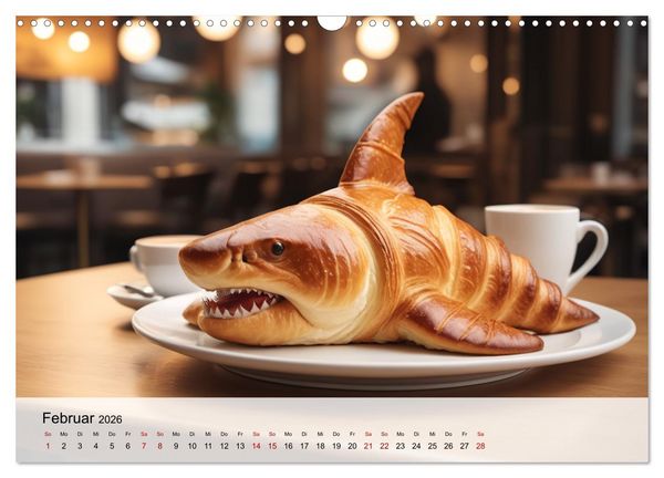 Produktbild: Tierische Croissants (Wandkalender 2026 DIN A3 quer), CALVENDO Monatskalender