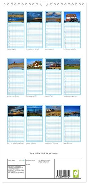 Produktbild: Familienplaner 2027 - Texel &ndash; Eine Insel die verzaubert mit 5 Spalten (Wandkalender, 21 x 45 cm) CALVENDO