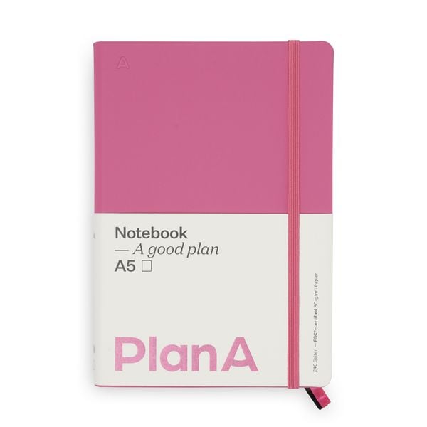 Produktbild: Notizbuch A5 Hardcover Candy Pink Blanko, 240 Seiten