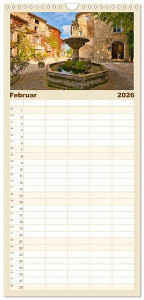 Produktbild: Familienplaner 2026 - Frankreichs idyllische D&ouml;rfer mit 5 Spalten (Wandkalender, 21 x 45 cm) CALVENDO
